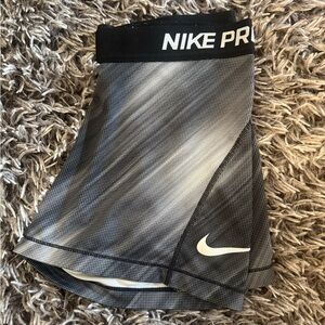 Nike Gray and White Performance Compression Shorts